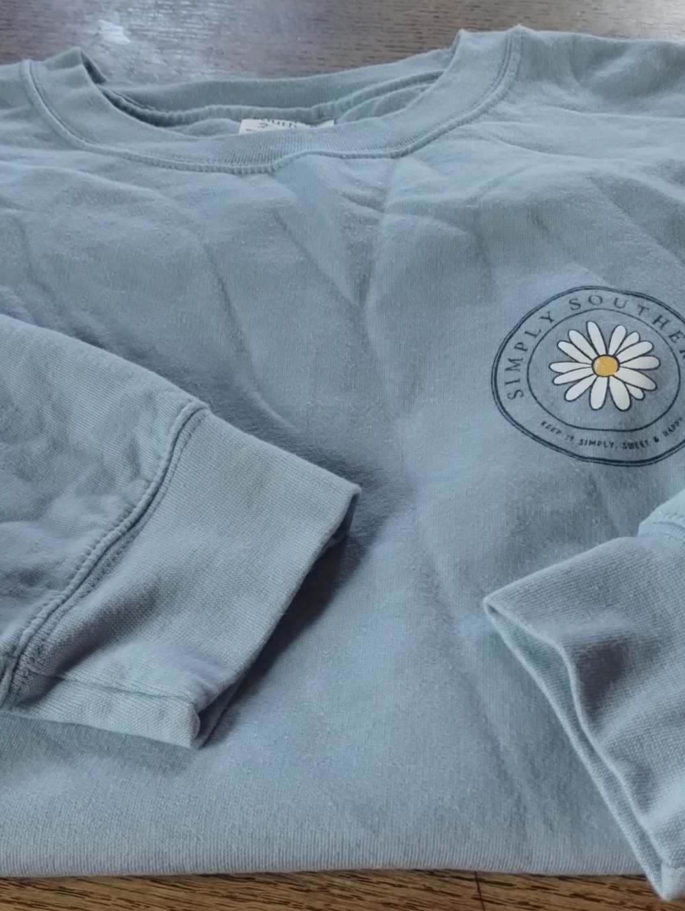 Simply Southern Light Blue Daisy Logo Sweatshirt